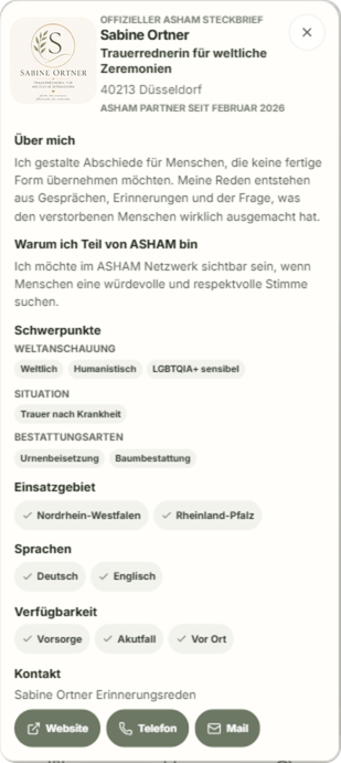 Vorschau eines ASHAM Partner-Steckbriefs